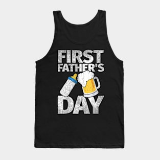 First Father Day Beer Baby Bottle Daddy 2024 Dad Tank Top